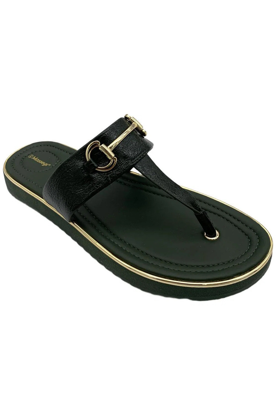Masseys Women's Rhea Sandal Green/Shiny - Medium